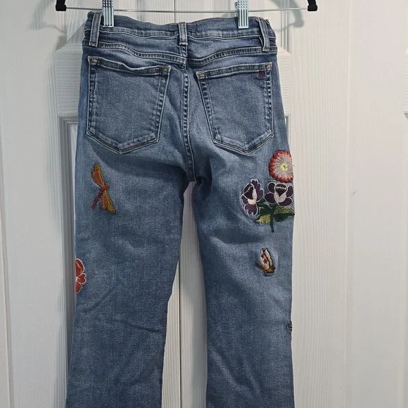 MM Vintage Embroidered Light Blue Denim Flare Jeans - Picture 7 of 14